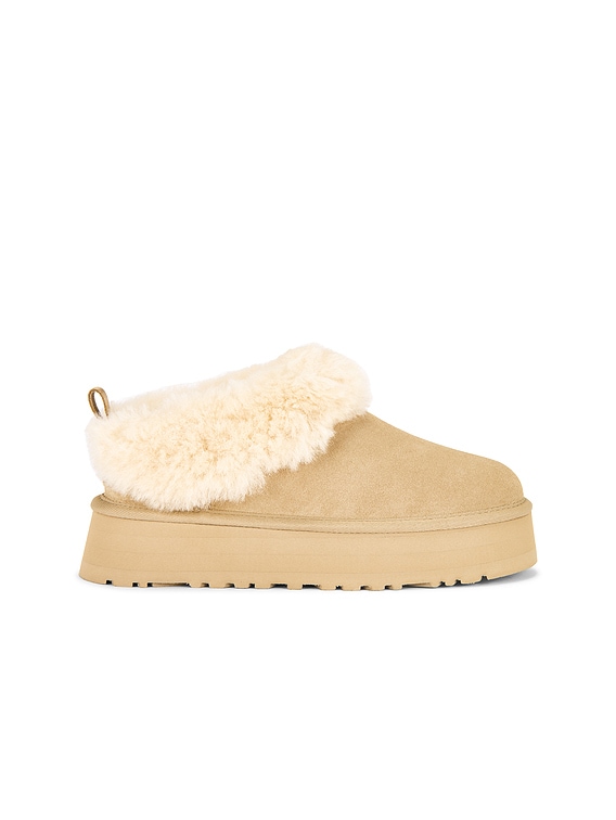 アグ　UGG TAZZELLEタズルファー付きスリッパ Mustard Seed UGG Tazzelle Slipper in Mustard Seed | FWRD