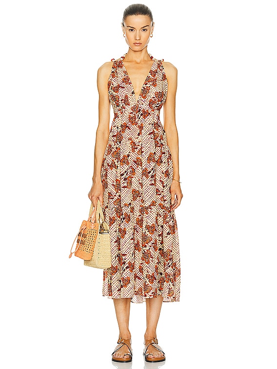 *Ulla Johnson* フリルスリーブワンピース ドレス Ulla Johnson ARALYN ドレス - Cactus Flower | FWRD
