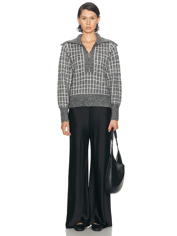 Varley Furley Half Zip Knit in Charcoal Marl | FWRD