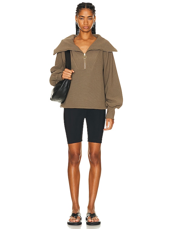 Varley Vine Half Zip Sweater in Stone Olive | FWRD