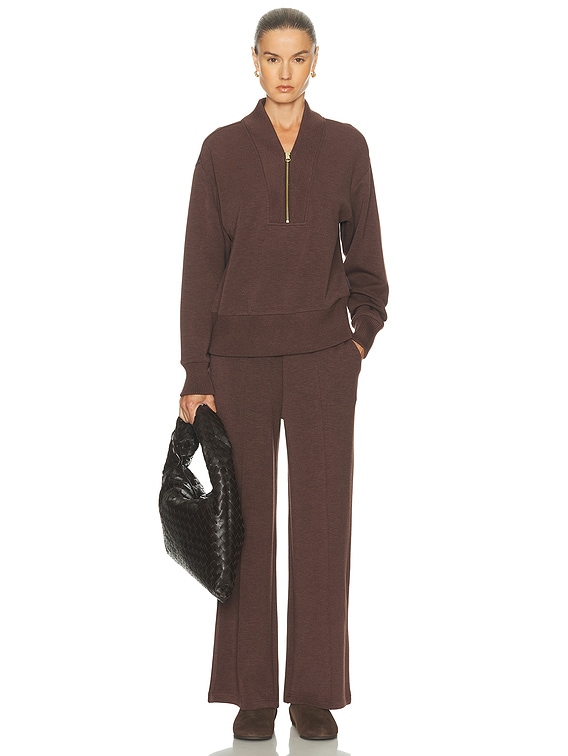 Varley Sally Half Zip Sweater in Coffee Bean Marl | FWRD