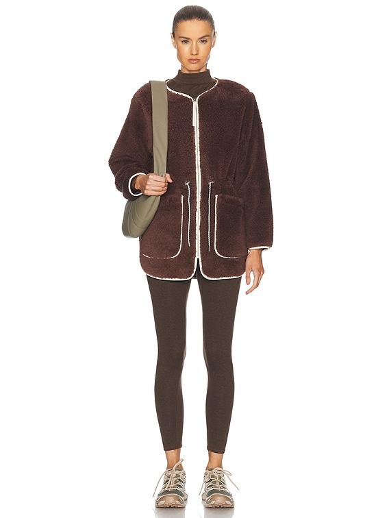 Varley Angelina Sherpa Coat in French Roast | FWRD