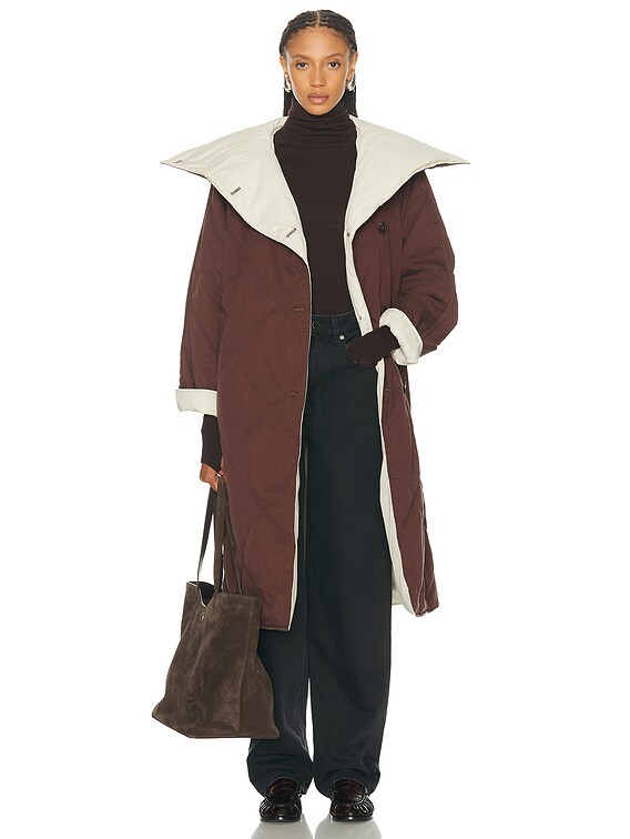 Varley Annalise Reversible Wrap Coat in Deep Mahogany & Birch | FWRD