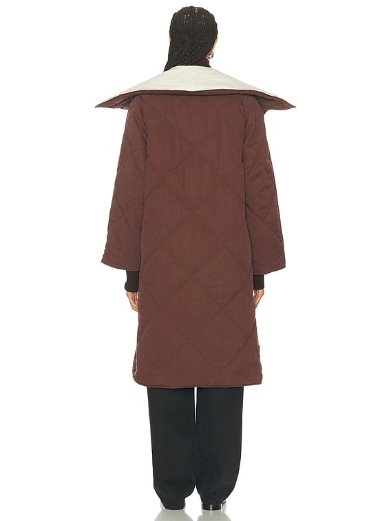 Varley Annalise Reversible Wrap Coat in Deep Mahogany & Birch | FWRD