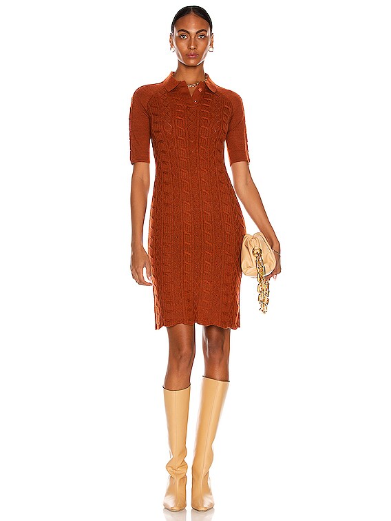 Victor Glemaud Polo Knit Dress in Rust | FWRD