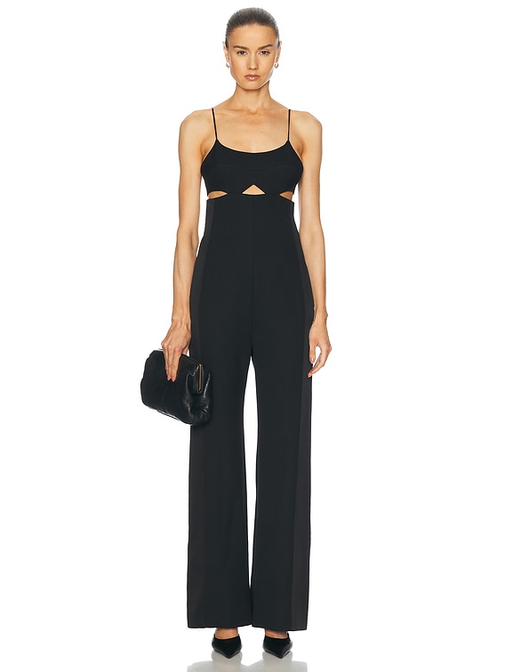 Victoria Beckham Cut Out Cami Jumpsuit in Black | FWRD