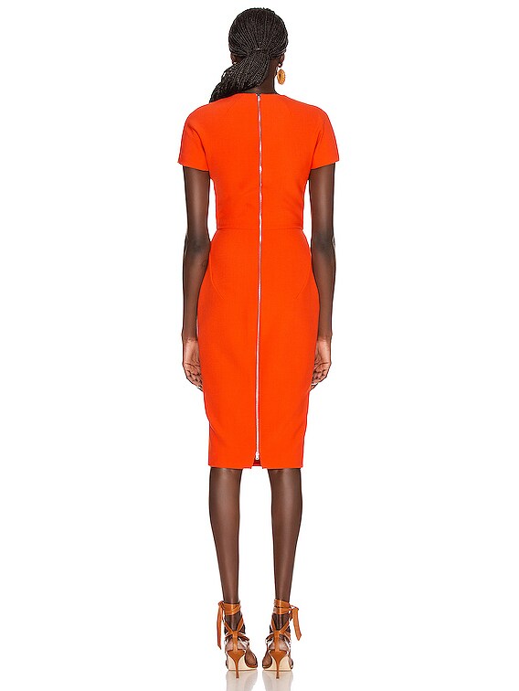 green emerald velvet dress Victoria Beckham Spiral Seam T-Shirt Fitted Dress – adorno limited