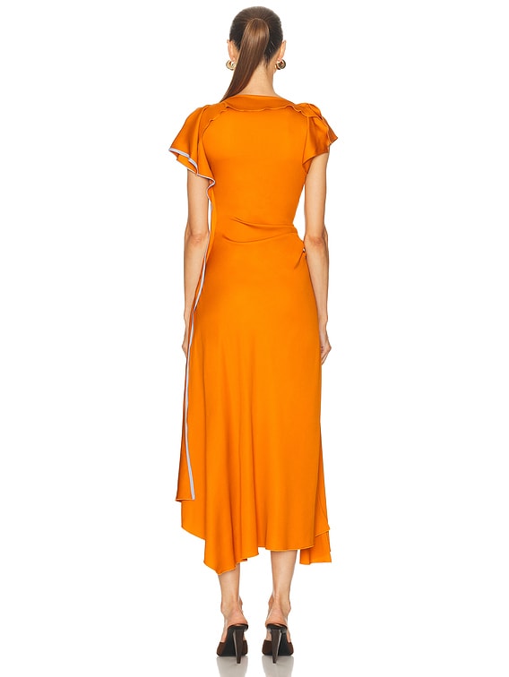 Drape Sleeve Midi Dress