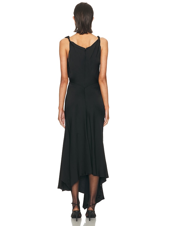 navy blue dress for baby girl Sleeveless Crepe Midi Dress with Side Drape Purple / US 6 main image 0