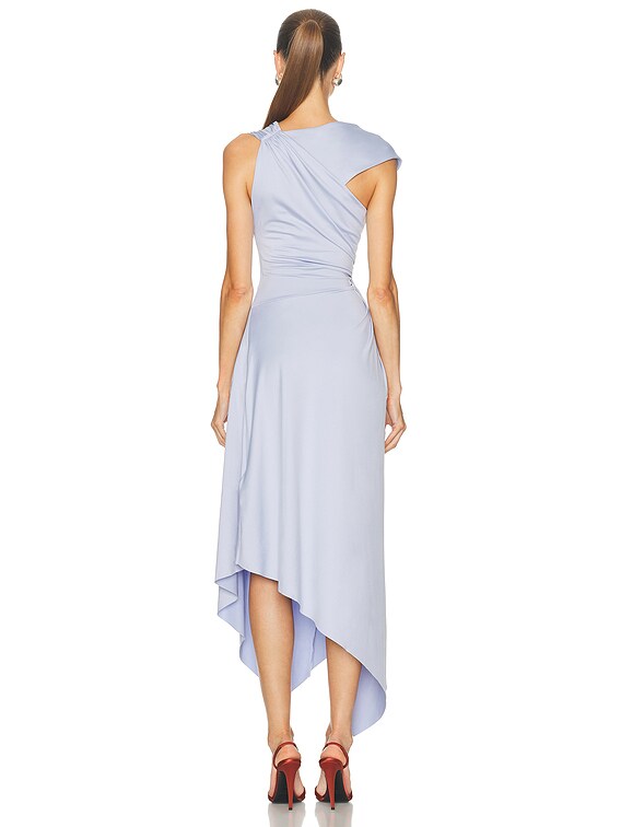 navy blue dress for baby girl ZARA ZW COLLECTION ASYMMETRIC MIDI DRESS MIDNIGHT BLUE 8686/242 L main image 1