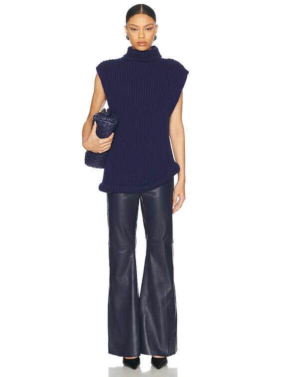 VICTORIA BECKHAM Ribbed merino wool-blend half-zip sweater