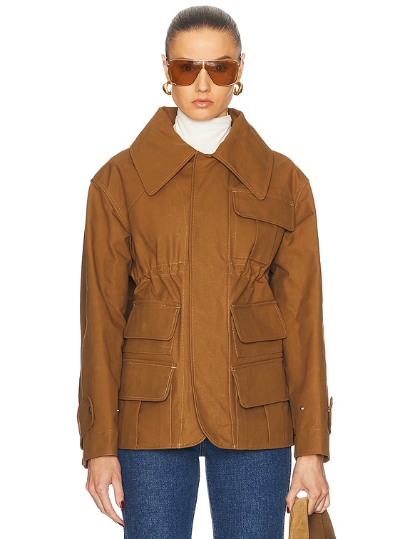 Victoria Beckham Patch Pocket Utility Jacket in Toffee | FWRD