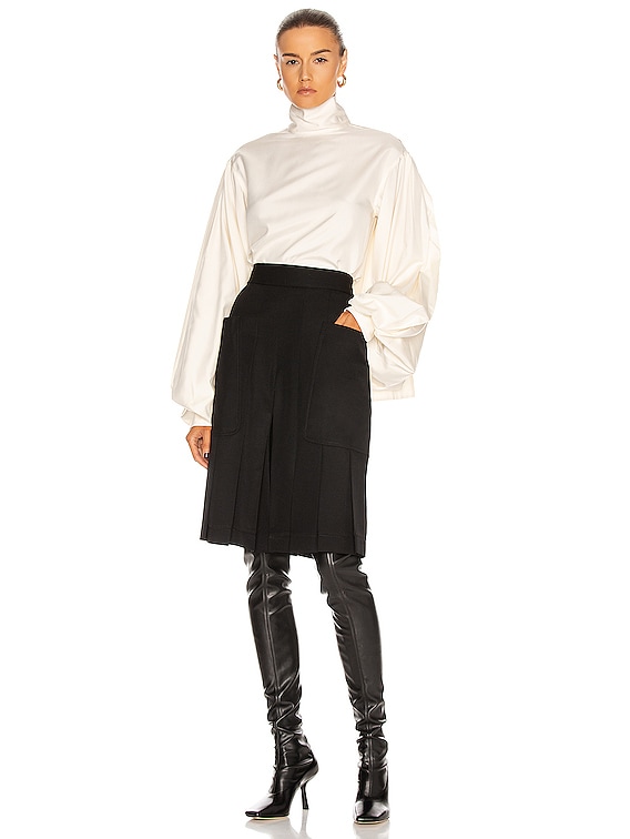 Victoria Beckham Bishop Sleeve Detail Top in Off White | FWRD