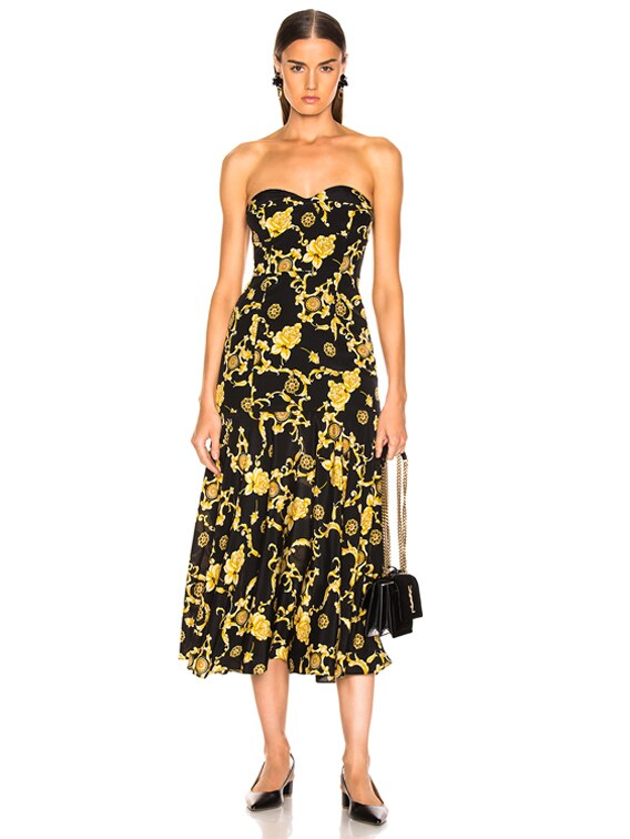 Veronica Beard Annika Dress in Black & Gold | FWRD