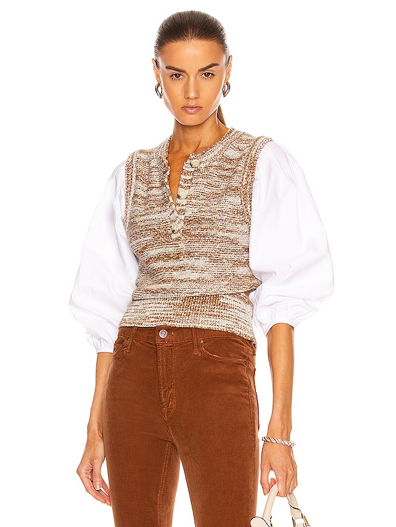 veronica beard mixed media sweater