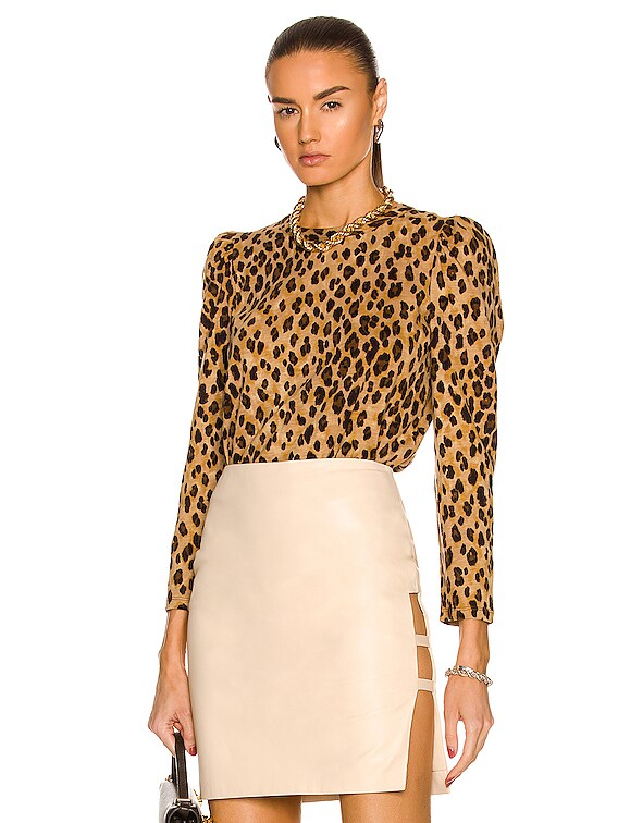 veronica beard porter leopard print cotton tee