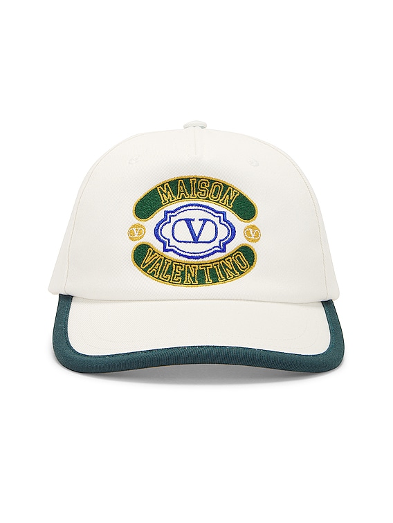 Valentino Garavani Baseball Hat in Ivory Verdone FWRD