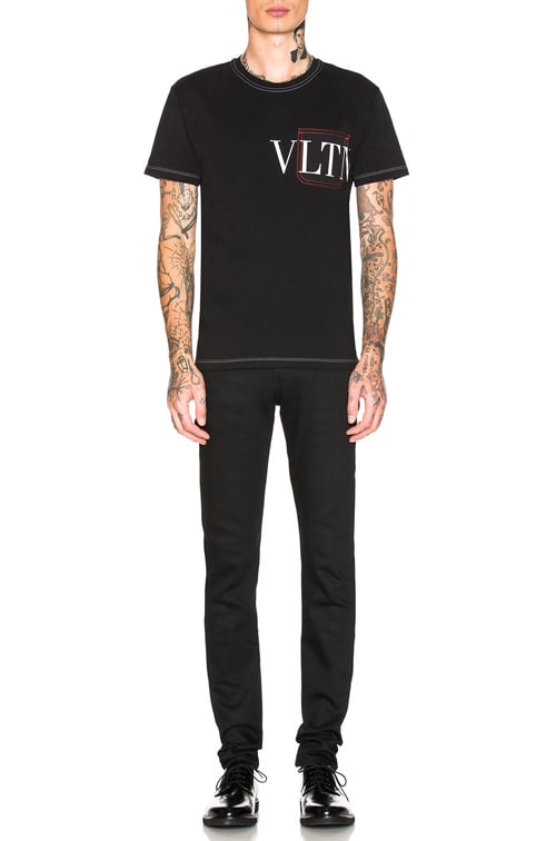 VALENTINO★VLTN Tee★☆★ Valentino Vltn Embroidery T Shirt In Blue | ModeSens