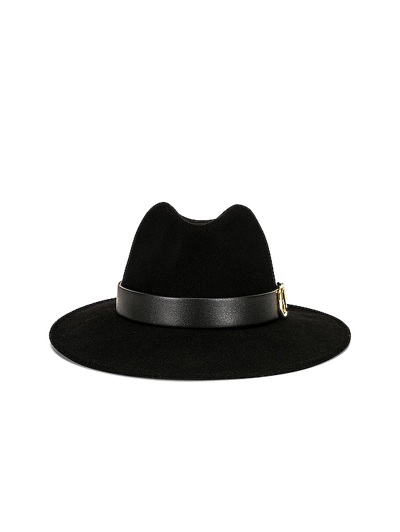 Valentino Garavani Black VLogo Fedora Valentino Garavani Valentino Elegant Black Fedora main image 2