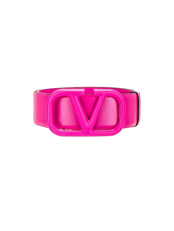 【関税&送料込】Valentino Garavani Pink Leather Vlogo Signat VLogo Signature 55 leather loafer pumps in pink - Valentino