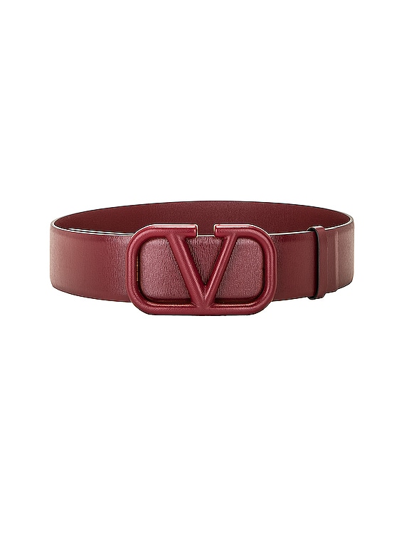Valentino Garavani Women's Reversible Vlogo Leather Belt - Black Red - Size Xs