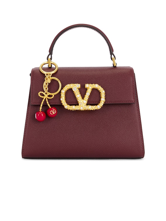 【関税＆送料込み】Valentino Garavani Keychains VALENTINO GARAVANI Studs Pineapple Leather Bag Charm Key