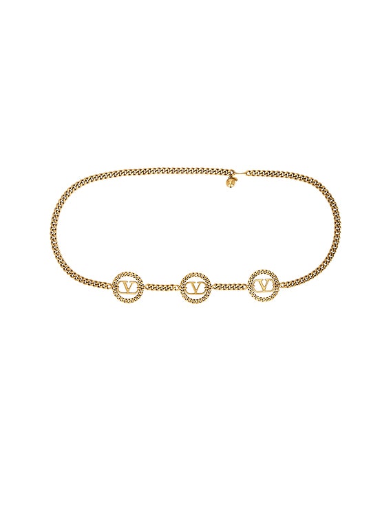 Valentino Garavani V Logo Signature Chain Belt in Antique