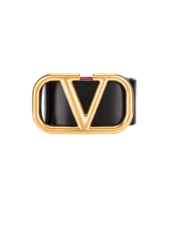 Valentino Garavani VLOGO ベルト - Nero & Rouge Pur | FWRD