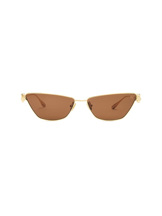 Valentino Garavani V Logo Sign Sunglasses in Light Gold