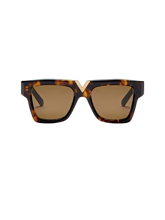 Auth Valentino HavanaTortoiseshell Sunglasses - Brown/Gold Valentino VG0001S Sunglasses 002 Havana Brown Rectangular  main image 3