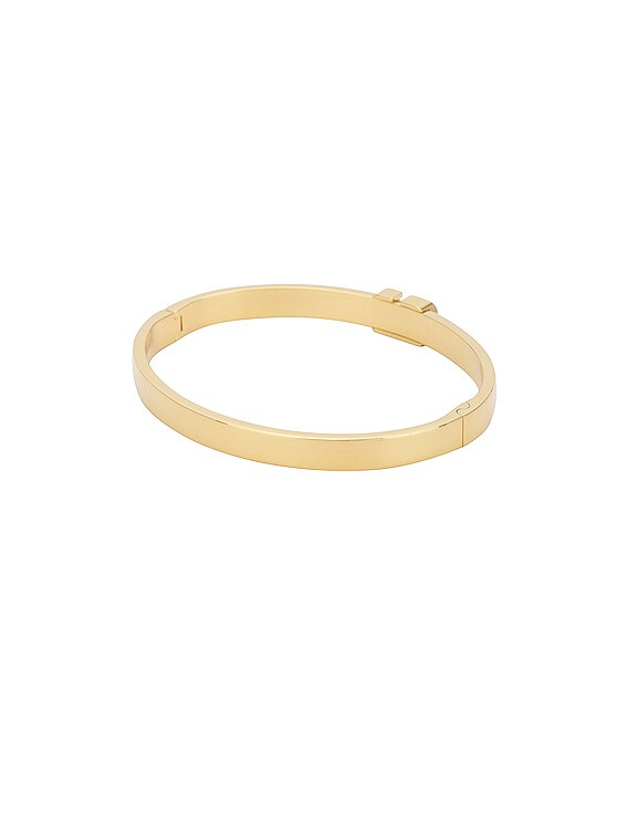 Valentino Garavani V Logo Signature Mini Bangle in Oro | FWRD Valentino Garavani V Logo Signature Mini Bangle in Oro | FWRD