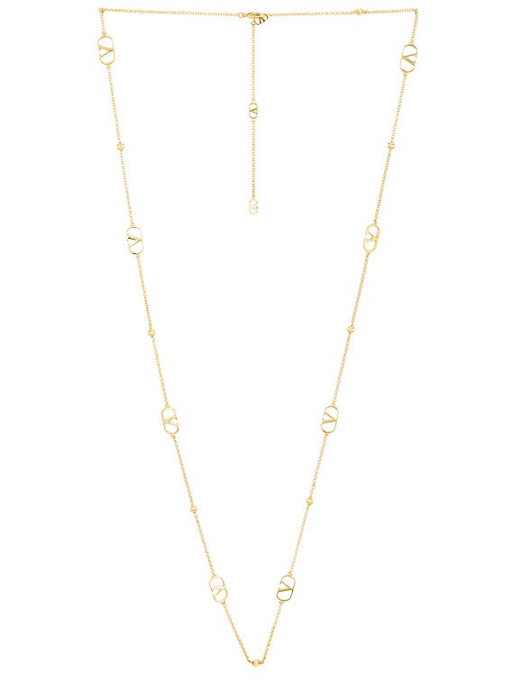 Valentino Garavani V Logo Signature Necklace in Oro | FWRD