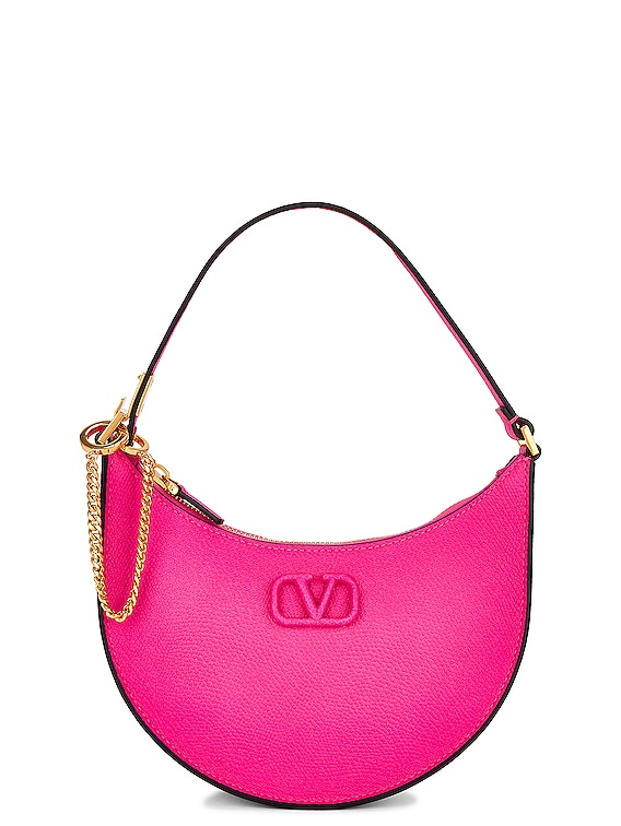 Valentino - VLogo Mini Hobo Shoulder Bag in Pink Valentino