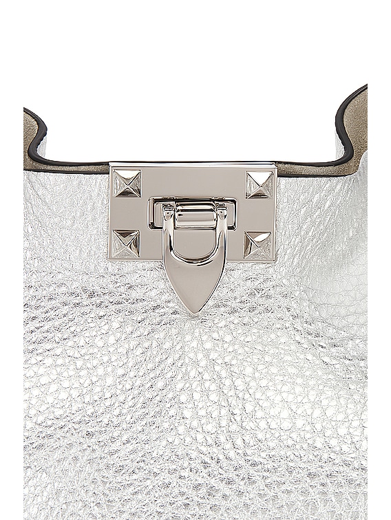 Valentino Garavani Rockstud Small Tote Bag in Silver | FWRD