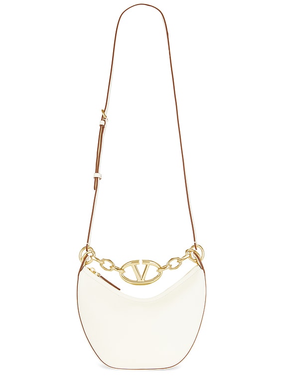 VIP価格.VALENTINO GARAVANI V Logo Hobo Mini Bag 関税送料込 Vlogo Signature Mini Hobo Bag In Grainy Calfskin for Woman