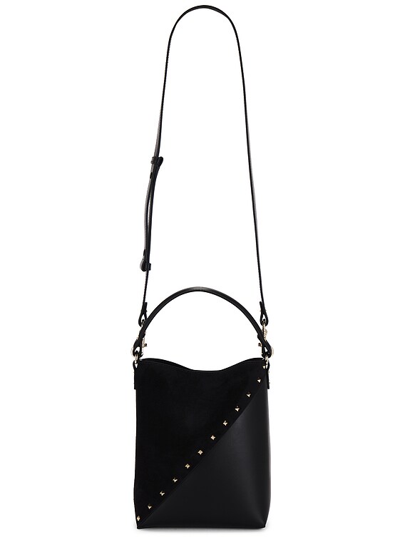 Valentino Garavani Rockstud Wispy Bucket Bag in Nero | FWRD