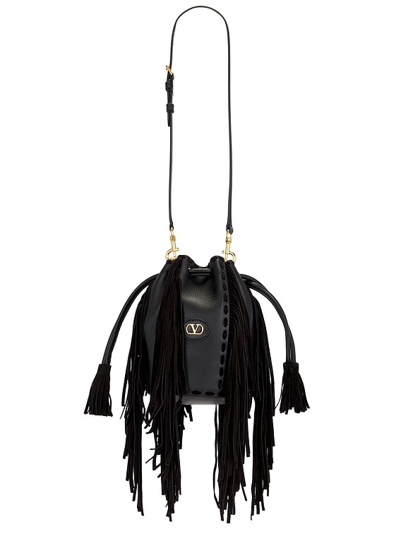 Valentino Garavani Nellcote Small Drawstring Bag in Nero | FWRD
