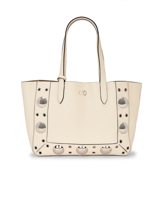 Valentino Garavani Nellcote Medium Tote Bag in Light Ivory