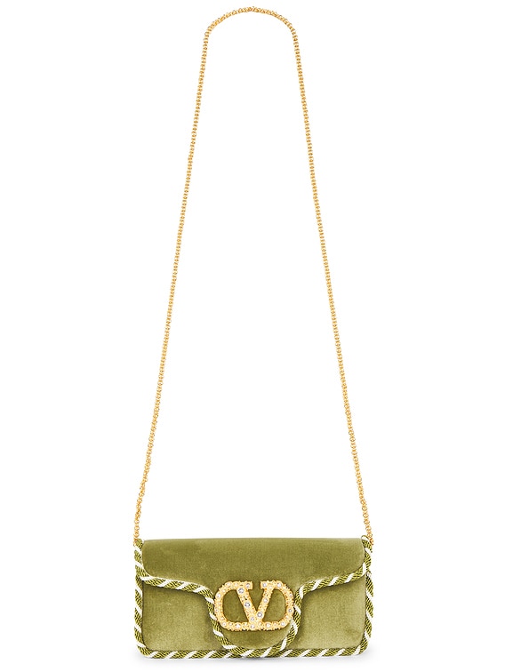 Valentino Garavani Loco Clutch in Cactus Green | FWRD