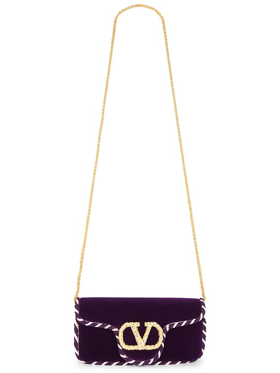 VALENTINO GO-CLUTCH 01 ライト チェーン付き VALENTINO GARAVANI Locò embellished moire clutch | NET-A-PORTER