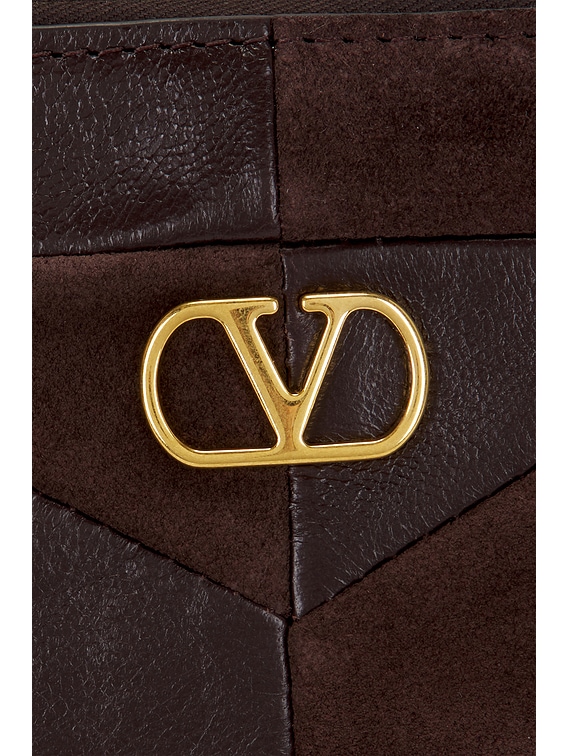 Valentino Garavani Panthea Small Shoulder Bag in Ebony Brown & Oak