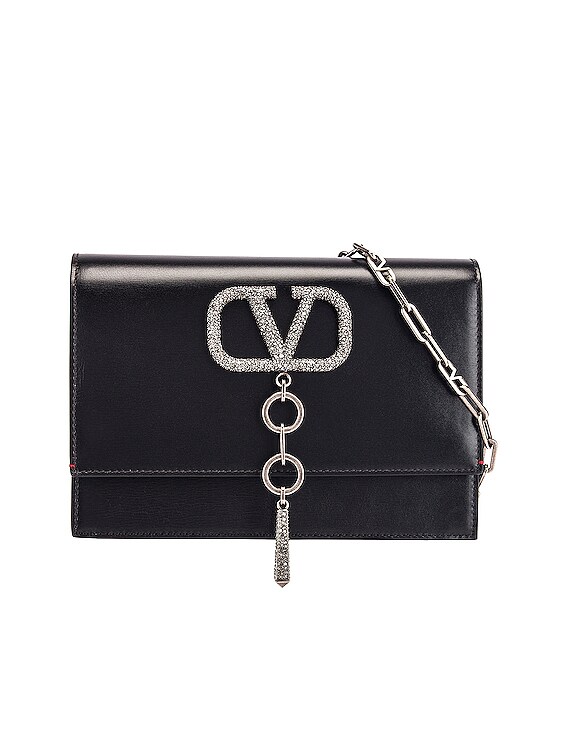 Valentino Garavani VRing Case Crossbody Bag in Black Diamond