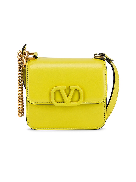 Valentino Yellow Leather Micro VSLING Shoulder Bag Valentino