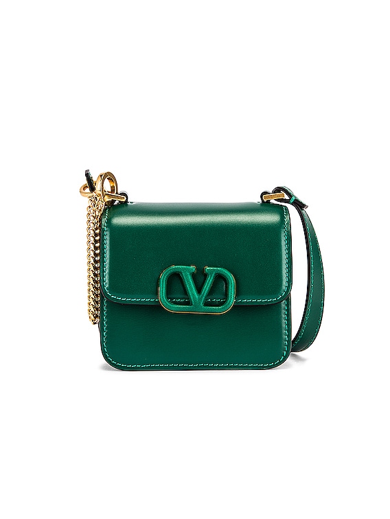 VALENTINO Garavani VSling Small Smooth Leather Shoulder Bag Green