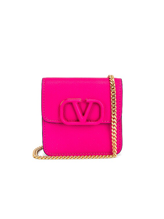 Valentino Garavani Small VSling Wallet on Chain Bag in Cyclamin