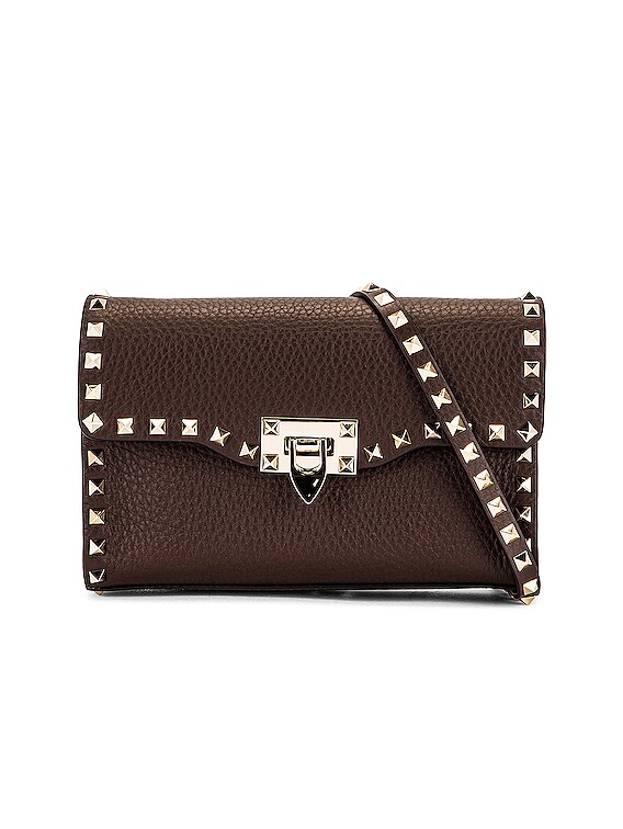 Women's Mini Rockstud clutch with chain, VALENTINO GARAVANI