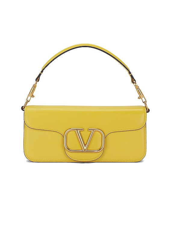 V Logo Signature Mini Leather Shoulder Bag in White - Valentino Garavani
