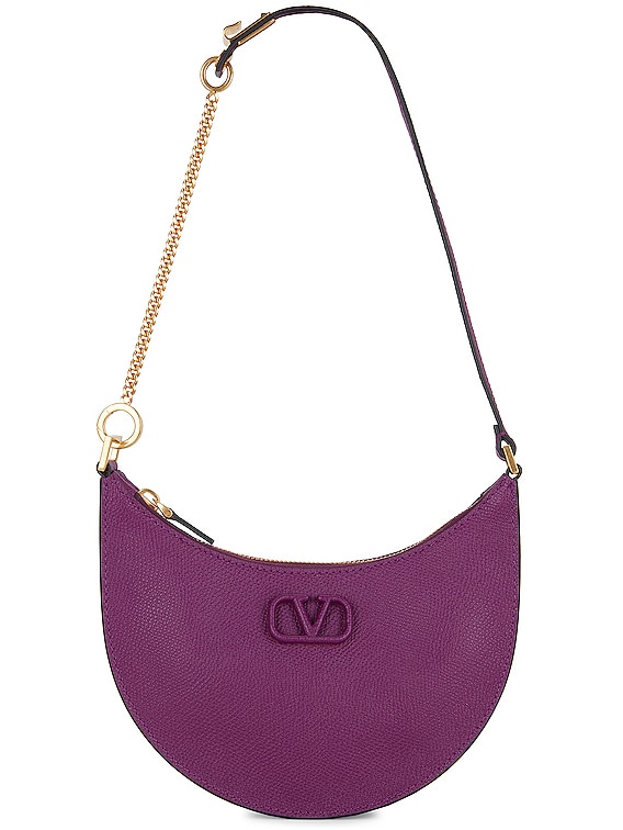 VALENTINO GARAVANI: VLogo Signature bag in grained leather - Lilac