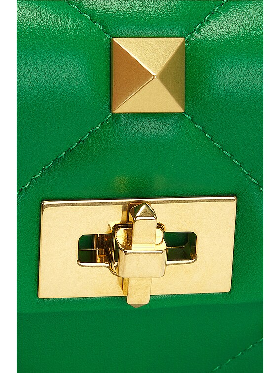 Valentino Garavani Medium Roman Stud Shoulder Bag in Gea Green | FWRD