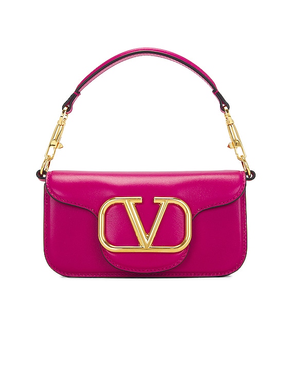 Valentino Garavani Small V Logo Type Shoulder Bag in Pink